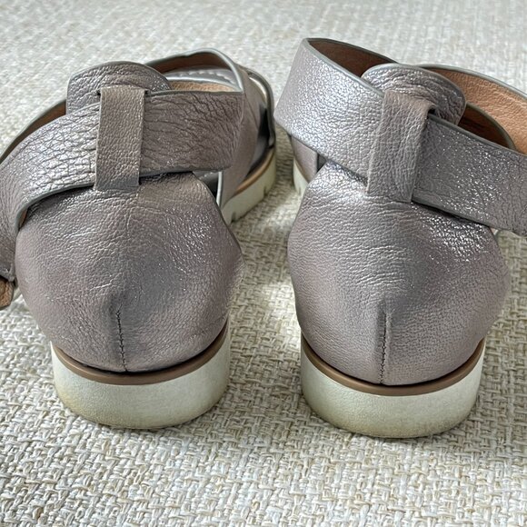 SOFFT Women's Sandal Sofft Bali anthracite metallic silver leather shoe size 9M - Picture 4 of 8